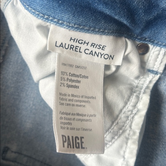 Paige High Rise Laurel Canyon Flare Jeans size 27 AMIA blue wash - Picture 8 of 9